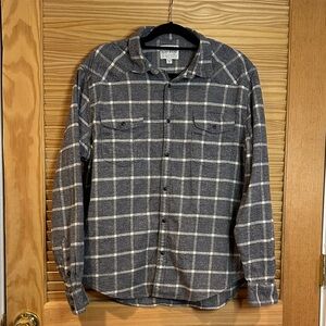 Lucky Brand Gray Plaid Flannel Shirt With Snap Closure (no buttons)